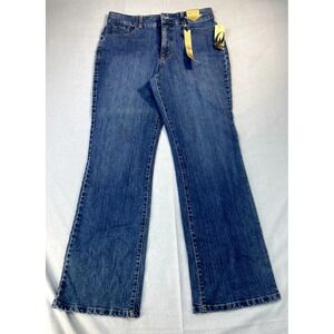 Nine West Wide Leg Jeans size‎ 14 31 Womens Straight Slimming Blue New
